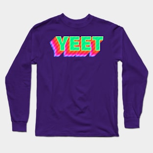 YEET! Meme Colorful Gradient Typography Long Sleeve T-Shirt